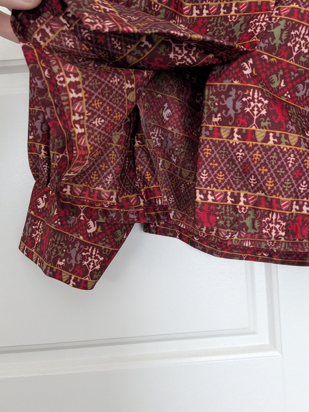 70s Patterned Button-Up Blouse - Picture 3 of 6